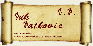 Vuk Matković vizit kartica